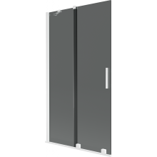 Mexen Velar Badewannenabtrennung 2-flügelig verschiebbar 100 x 150 cm, Graphit, Weiß - 896-100-000-41-20