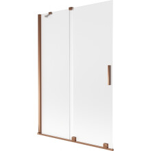 Mexen Velar 2-paneles toló kádparaván 120 x 150 cm, matt, rózsaarany - 896-120-000-31-60