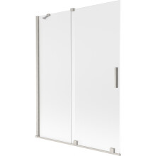 Mexen Velar Duschabtrennung 2-flügelig verschiebbar 130 x 150 cm, mattiert, gebürsteter Nickel - 896-130-000-31-97