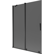 Mexen Velar Wannenschirm 2-flügelig, verschiebbar 130 x 150 cm, Graphit, Schwarz - 896-130-000-41-70