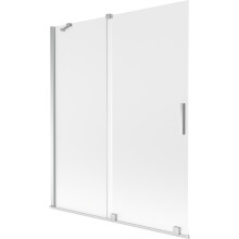 Mexen Velar paravan cadă 2 canate glisante 140 x 150 cm, opac, crom - 896-140-000-31-01