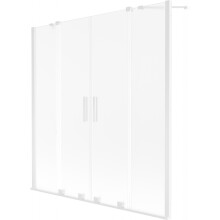 Mexen Velar Duo vanová zástěna 2-dílná posuvná 140 x 150 cm, mat, bílá - 896-140-000-32-20