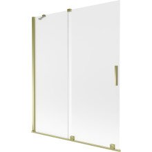 Mexen Velar Wannenwand, 2-flügelig, 140 x 150 cm, matt, gold - 896-140-000-31-50