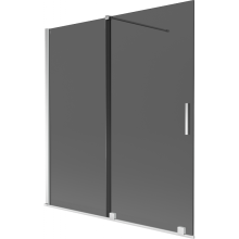 Mexen Velar Badewannenabdeckung, 2-flügelig, verschiebbar 150 x 150 cm, Graphit, Chrom - 896-150-000-41-01