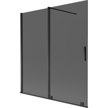 Mexen Velar Duschabtrennung 2-flügelig verschiebbar 150 x 150 cm, Grafit, Schwarz - 896-150-000-41-70