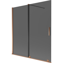 Mexen Velar 2-flügelige Duschabtrennung 150 x 150 cm, Graphit, Rosa Gold - 896-150-000-41-60