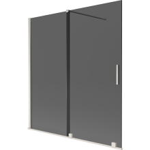 Mexen Velar Duschabtrennung 2-flügelig, verschiebbar 150 x 150 cm, Graphit, gebürstetes Nickel - 896-150-000-41-97