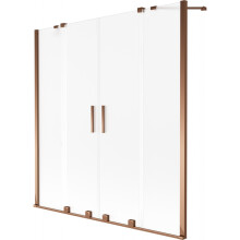 Mexen Velar Duo paravan de baie, 2 panouri glisante, 160 x 150 cm, mat, aur roz - 896-160-000-32-60