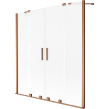 Mexen Velar Duo paravan de cadă cu 2 uși glisante 160 x 150 cm, mat, cupru periat - 896-160-000-32-65