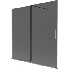 Mexen Velar Duschabtrennung, 2-flügelig, verschiebbar, 160 x 150 cm, Grafit, Gun Metal - 896-160-000-41-95
