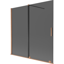 Mexen Velar Wannenschirm 2-flügelig, 160 x 150 cm, Graphit, gebürstetes Kupfer - 896-160-000-41-65