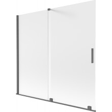 Mexen Velar parawan nawannowy 2-skrzydłowy rozsuwany 170 x 150 cm, szron, gun gray szczotkowany - 896-170-000-31-66