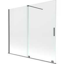 Mexen Velar Duschabtrennung 2-flügelig verschiebbar 180 x 150 cm, transparent, gun metal - 896-180-000-01-95