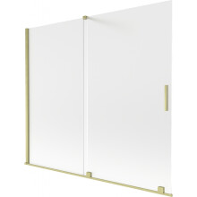 Paravan de cadă Mexen Velar 2-panouri culisante 180 x 150 cm, mat, auriu periat - 896-180-000-31-55
