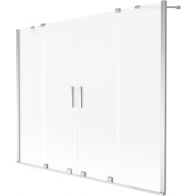 Mexen Velar Duo paravan cadă 2-panouri glisante 180 x 150 cm, înghețat, crom - 896-180-000-32-01