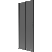 Mexen Velar vanová zástěna 2-křídlá posuvná 75 x 150 cm, grafit, gun metal - 896-075-000-41-95