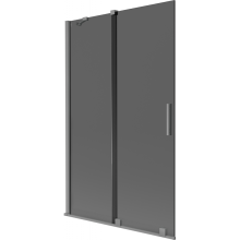 Mexen Velar Duschabweiser 2-flügelig schiebbar 110 x 150 cm, Graphit, Gun Metal - 896-110-000-41-95