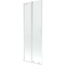 Mexen Velar L Badewannenabtrennung 2-flügelig verschiebbar 75 x 150 cm, transparent, weiß - 896-075-003-01-20