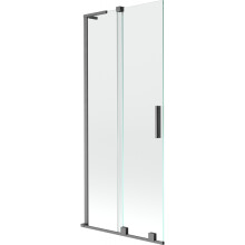 Mexen Velar L panou de baie 2-canate glisant 85 x 150 cm, transparent, gri închis periat - 896-085-003-01-66