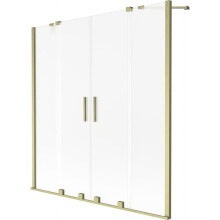 Mexen Velar Duo kétszárnyú, toló kádparaván 160 x 150 cm, matt, arany kefélt - 896-160-000-32-55