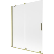 Paravan de baie Mexen Velar cu 2 canaturi glisante 140 x 150 cm, înghețat, auriu periat - 896-140-000-31-55