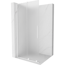 Mexen Velar L ścianka prysznicowa rozsuwana Walk-in 100 x 200 cm, szron 8 mm, biała - 871-100-003-33-20