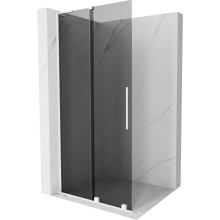 Mexen Velar L posuvná sprchová stěna Walk-in 100 x 200 cm, grafit 8 mm, bílá - 871-100-003-43-20