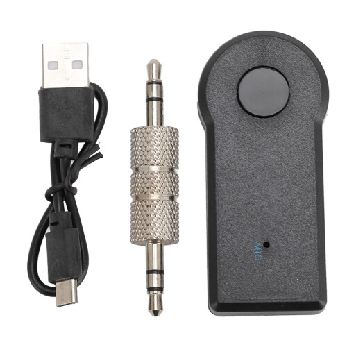 Ricevitore Bluetooth per auto 55 mAh 2 pezzi 3.5mm AUX nero 1