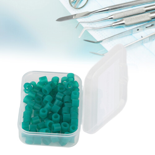 100 pezzi di anelli in silicone verde per codifica del colore dentale 2