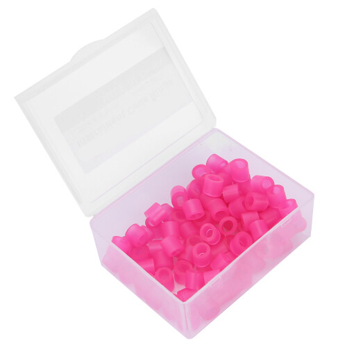 100 pièces d'anneaux à code couleur en silicone rose, taille unique