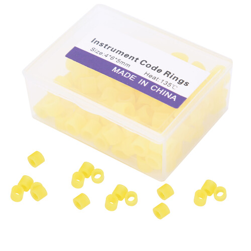 100 pezzi di anelli di codifica a colori in silicone standard giallo