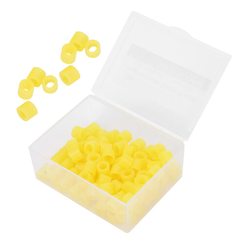 100 pezzi di anelli di codifica a colori in silicone standard giallo 1