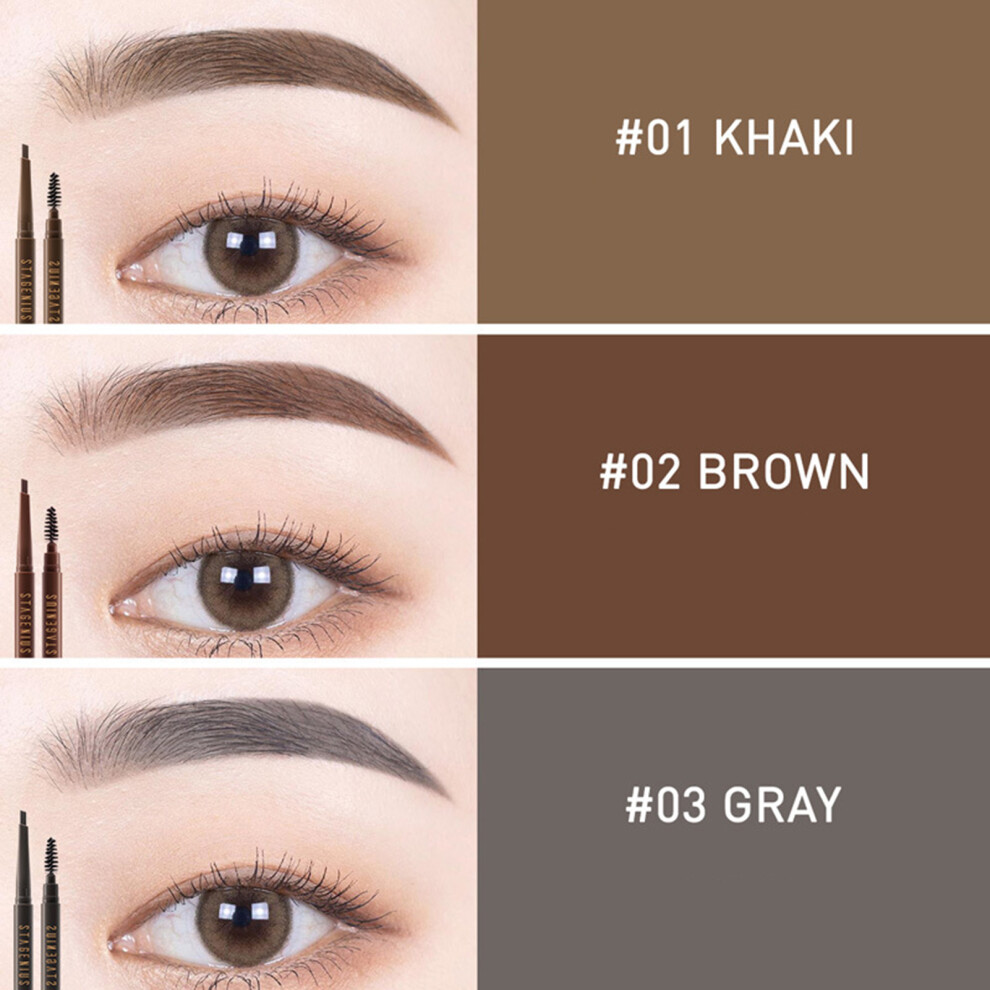 STAGENIUS Eyebrow Pencil with Eyebrows Brush Women