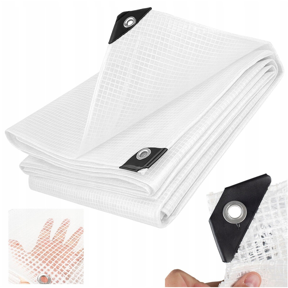 (10m x 10m) Clear Tarpaulin Tear-Resistant Weather-Resistant Sun-Proof Reinforced Heavy Duty, 100g\sqm, M-Grade Strenght-image-OPC-PJSRZT8-NEW