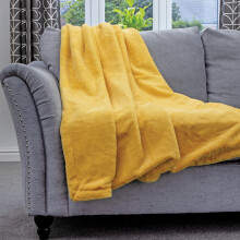 Dreamcatcher Blanket Throw Soft Faux Fur 160 x 130cm Gold Fleece Overblanket Fluffy Blanket for Sofa & Beds
