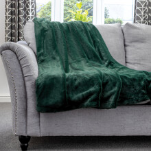 Dreamcatcher Blanket Throw Soft Faux Fur 160 x 130cm Green Fleece Overblanket Fluffy Blanket for Sofa & Beds