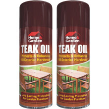 2 x 400ml Teak Oil Spray Garden Furniture Hardwood Decking Protection