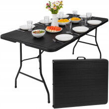 Klappbarer Gartentisch schwarz 180cm