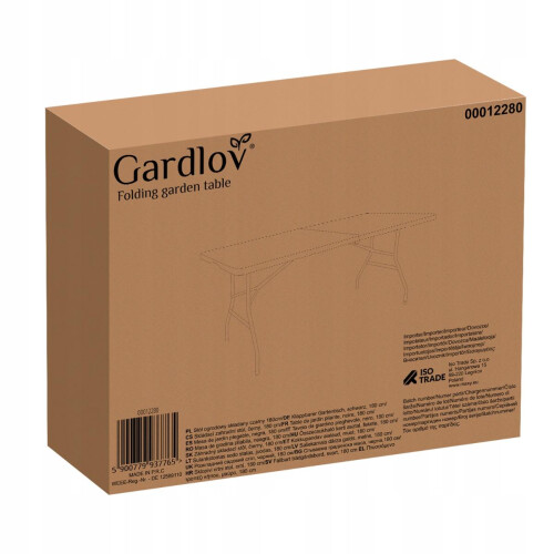 Klappbarer Gartentisch schwarz 180cm 1