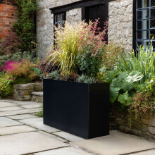 Galvanised Matte Black Trough Planter 90cm x 82cm