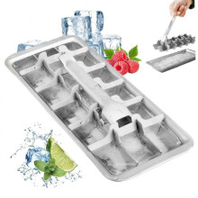Metal Ice Cube Trays, Lever-Style Ice Tray, 2 In 1 Stainless Steel Ice Making Mold Mold with Easy Release Handle, Detachable