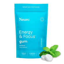 Neuro Energy Caffeine Mints for Energy & Focus (90 Pieces) - Sugar-Free with L-theanine, Caffeine, Vitamin B12 & Vitamin B6 - Peppermint Flavor