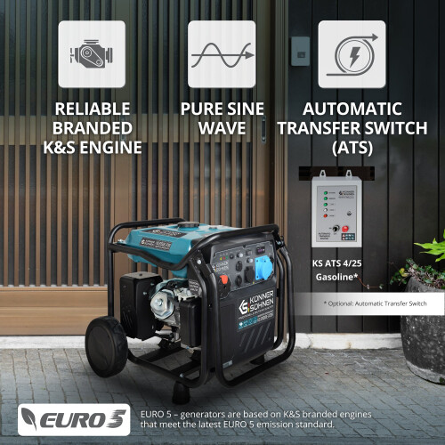 Könner & Söhnen KS 8100iE 1/3 ATSR Inverter 8,5 kW 230V/400V Drehstrom E-Start Könner & Söhnen KS 8100iE 1/3 ATSR Inverter 8,5 kW 230V/400V Drehstrom E-Start