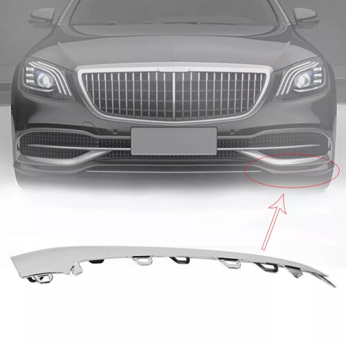 1Pair Front Bumper Bright Strip Lip Trim Chrome Molding For 1