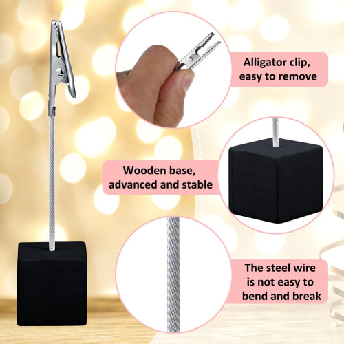 20 pezzi Porta memo con base a cubo e clip a coccodrillo 2