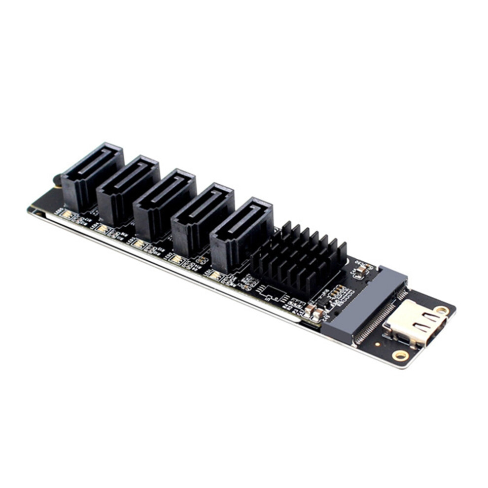 Type C To 5-Port Sata 3.0 Adapter Card 6Gbps Jm575&Jms580 Chip 4853607731510