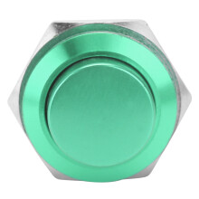 Metall-Taster-Schalter Wasserdicht Edelstahl Selbstzurücksetzung Normal geöffnet 16mm 220V (Grün)