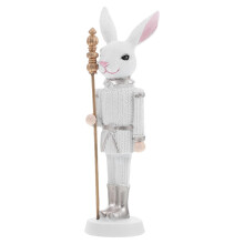 Easter Nutcracker Resin Sculpture Holiday Doll Home Decoration White