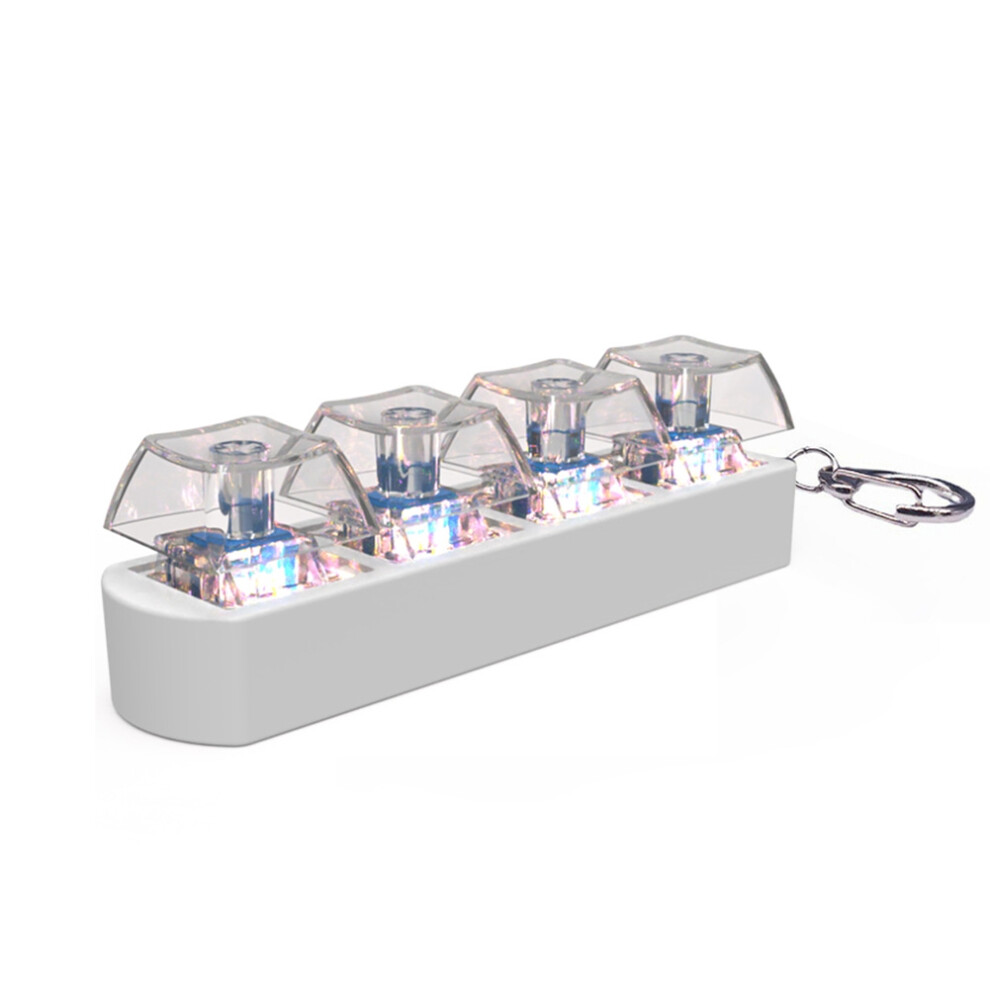 4Keys Keyboard Keycaps Fidget Toy Stress Relief Diy Keycaps Toy A White/Light 4853503736305