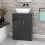 NES Home Nes Home Dark Grey 600mm Bathroom Doors Vanity Unit Rounded Rectangle Basin 3